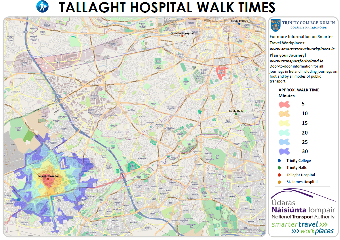 Tallaght Hospital walking map