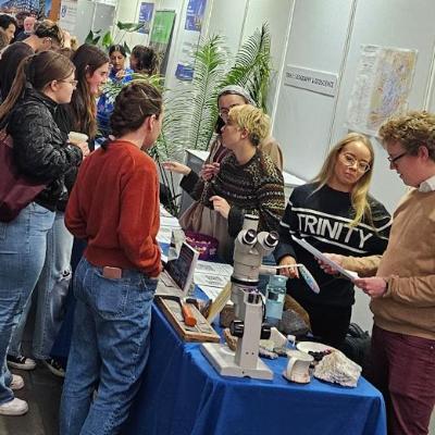 Visitors Talking to staff and students at Natural Sciences Stands at Open Day 2024